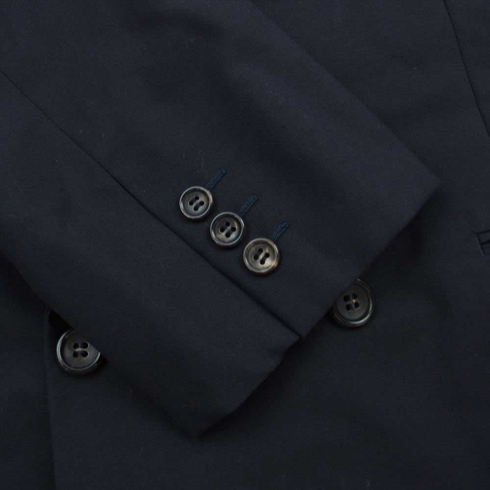 COMME des GARCONS HOMME コムデギャルソンオム 川久保オム AD1989 80s~90s ウール ダブルブレスト ピークドラペル セットアップ ジャケット スラックスパンツ ダークネイビー系 L【中古】