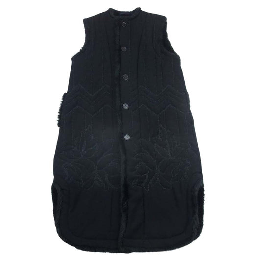 ノワール ケイ ニノミヤ 19AW 3D-V007 フェイクファー コート ベスト ブラック系 S【美品】【中古】