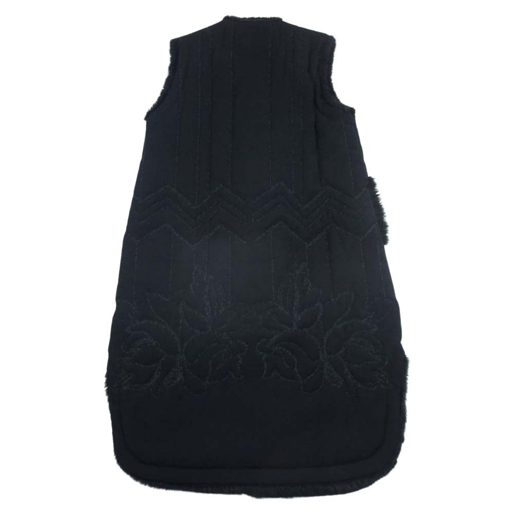 ノワール ケイ ニノミヤ 19AW 3D-V007 フェイクファー コート ベスト ブラック系 S【美品】【中古】