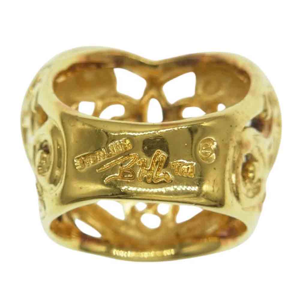 BILL WALL LEATHER ビルウォールレザー BEAMS EXCLUSIVE MODEL Tribal Heart Ring Gold Plated Brushed 18KYGコーティング トライバル ハート リング ゴールド系 17号【中古】