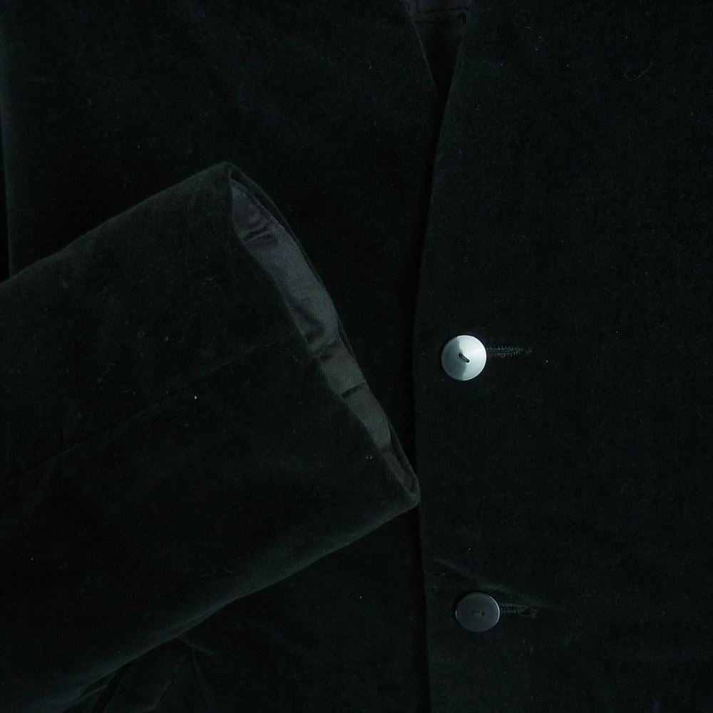 シェヴィダレンク Short  Coat ベロア 中綿 ノーカラー ジャケット フランス製 ブラック系 4【中古】