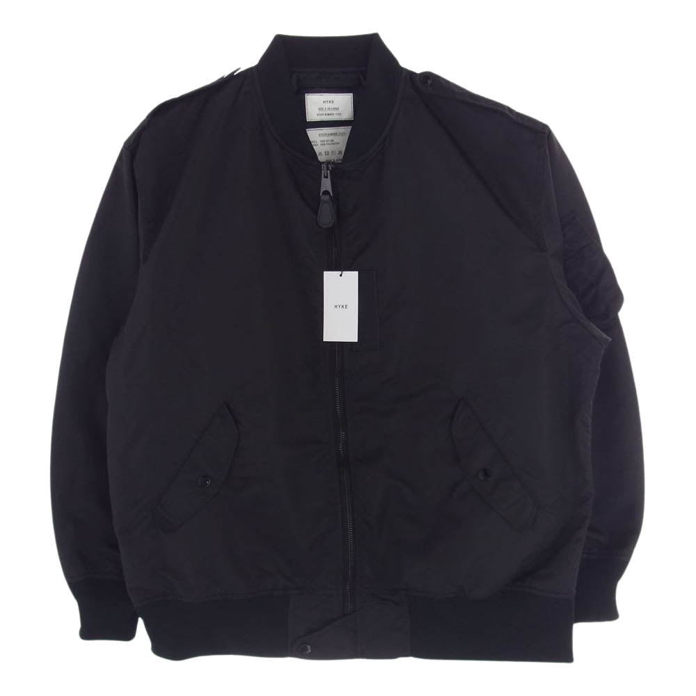HYKE ハイク 23SS 17373 TYPE L-2A JACKET ナイロン ミリタリー ジャケット ブルゾン MA-1 ブラック系 XXL 表記サイズ：5【極上美品】【中古】