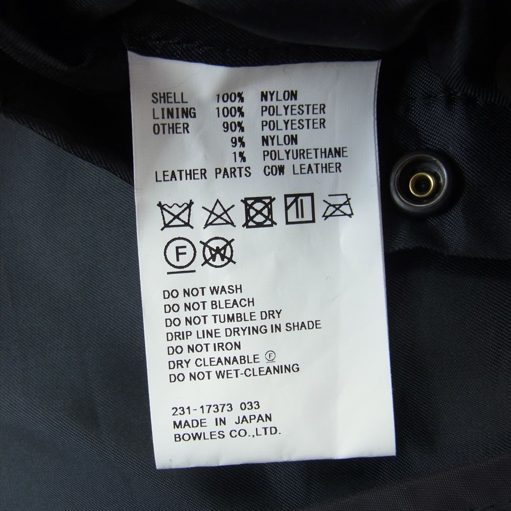 HYKE ハイク 23SS 17373 TYPE L-2A JACKET ナイロン ミリタリー ジャケット ブルゾン MA-1 ブラック系 XXL 表記サイズ：5【極上美品】【中古】