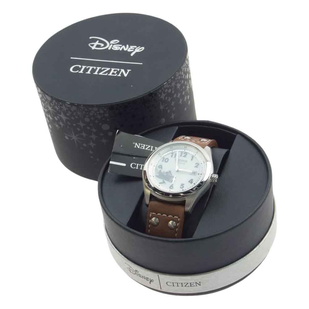 CITIZEN シチズン BV1088-08W × Disney ディズニー MICKEY AVIATOR ミッキーアビエイター エコドライブ 腕時計 ウォッチ ブラウン系【美品】【中古】