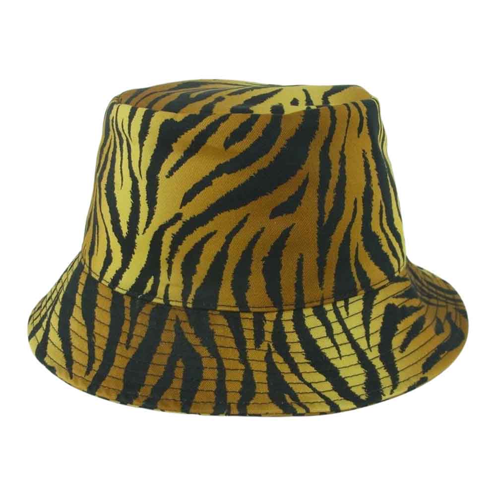 CELINE セリーヌ 2AU5B695Q BUCKET HAT アニマル柄 ロゴプリント バケット ハット 帽子 ブラウン系 オレンジ系 ブラック系 L【極上美品】【中古】