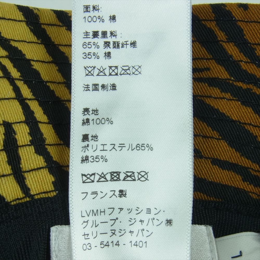 CELINE セリーヌ 2AU5B695Q BUCKET HAT アニマル柄 ロゴプリント バケット ハット 帽子 ブラウン系 オレンジ系 ブラック系 L【極上美品】【中古】