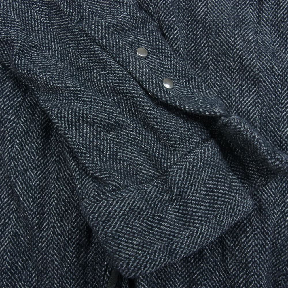 junhashimoto ジュンハシモト 1061920013 WRINKLE HOOK SHIRTS シワ加工 ツイード柄 フック 長袖 シャツ ブラック系 2【中古】
