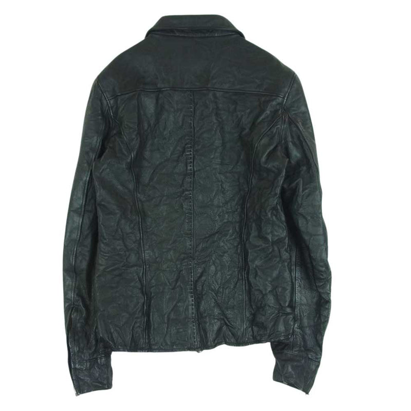 junhashimoto ジュンハシモト 1020000003 ZIP LEATHER SHIRT レザー シングル ライダース ジャケット ブラック系 3【中古】