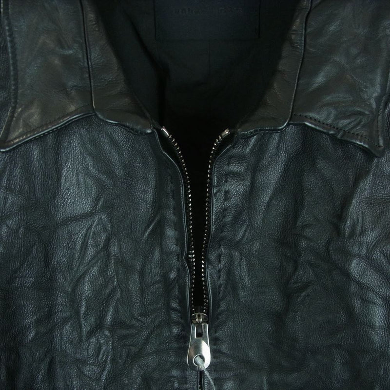 junhashimoto ジュンハシモト 1020000003 ZIP LEATHER SHIRT レザー シングル ライダース ジャケット ブラック系 3【中古】