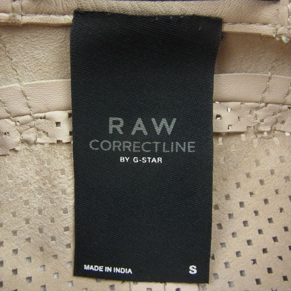 G-STAR ジースター 121210055 BOBMER SHIRT WMN CORRECTLINE レディース パンチング シングル レザー ライダースジャケット ベージュ系 S【中古】