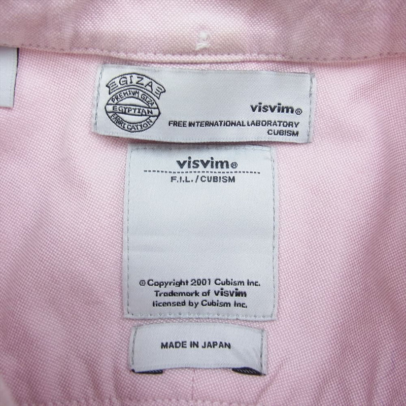 VISVIM ビズビム VS0001915 ALBACORE PICARO L/S オックスフォード ボタンダウン 長袖シャツ ピンク系 4【中古】