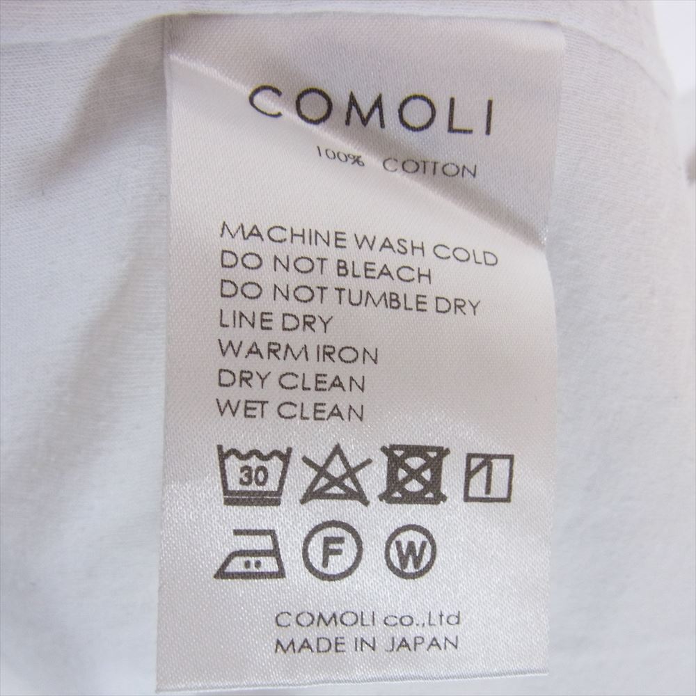 COMOLI コモリ 22AW W03-05005 ダブルレイヤー 長袖 クルー Tシャツ カットソー ホワイト系 4【中古】