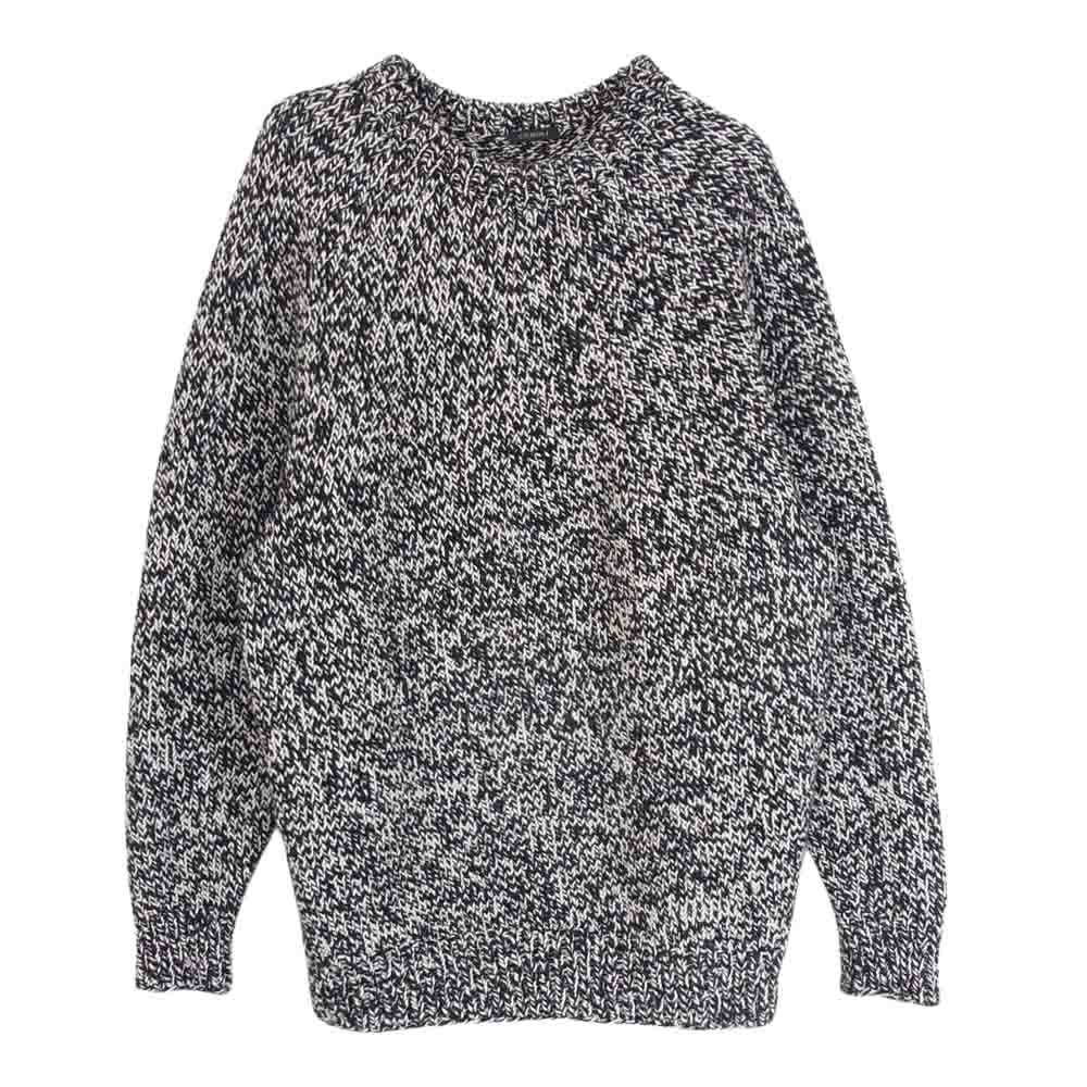 COMOLI コモリ 22AW W03-06013 カシミア和紙 ハンド クルーネック セーター ニット ブラック系 サイズ表記無【美品】【中古】