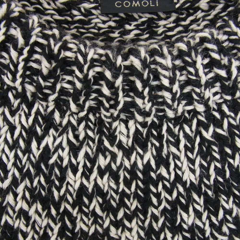 COMOLI コモリ 22AW W03-06013 カシミア和紙 ハンド クルーネック セーター ニット ブラック系 サイズ表記無【美品】【中古】