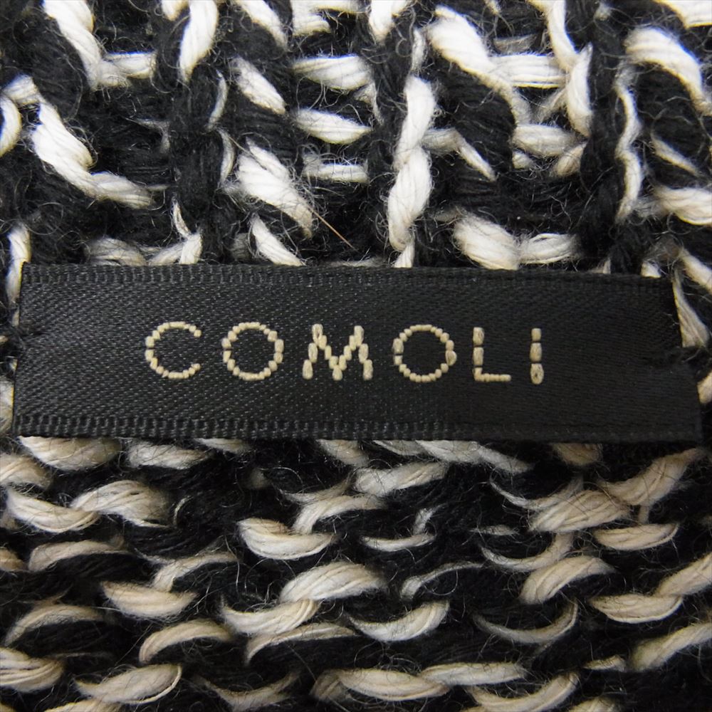 COMOLI コモリ 22AW W03-06013 カシミア和紙 ハンド クルーネック セーター ニット ブラック系 サイズ表記無【美品】【中古】