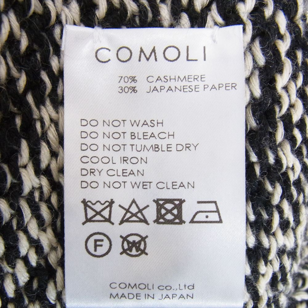COMOLI コモリ 22AW W03-06013 カシミア和紙 ハンド クルーネック セーター ニット ブラック系 サイズ表記無【美品】【中古】