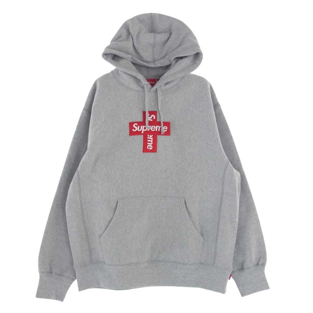 Supreme シュプリーム 20FW Cross Box Logo Hooded Sweatshirt クロスボックスロゴ パーカー フーディー  グレー系 M【美品】【中古】