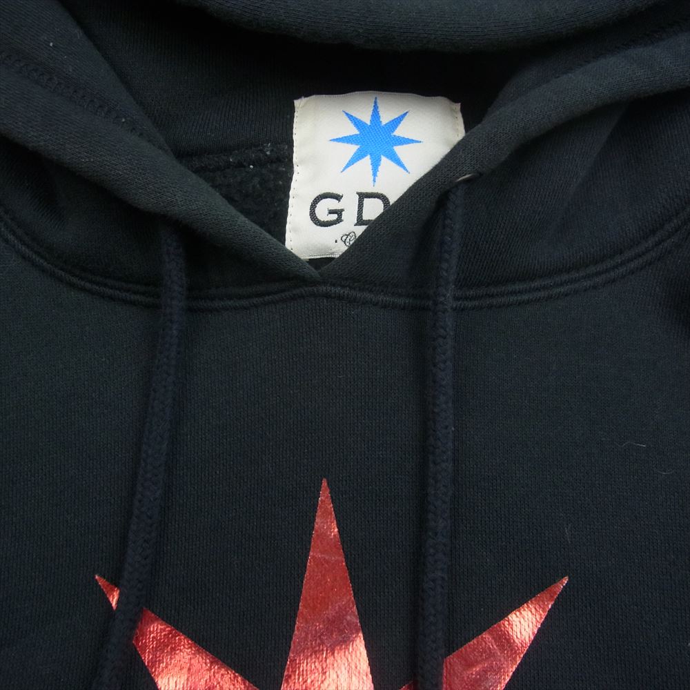 GDC ジーディーシー プリント フーディー スウェット パーカー ブラック系 M【中古】