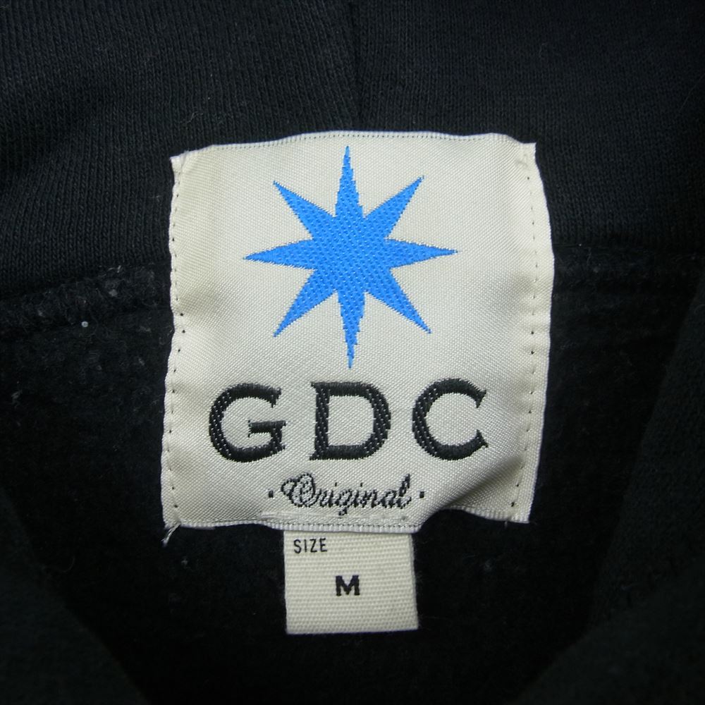 GDC ジーディーシー プリント フーディー スウェット パーカー ブラック系 M【中古】