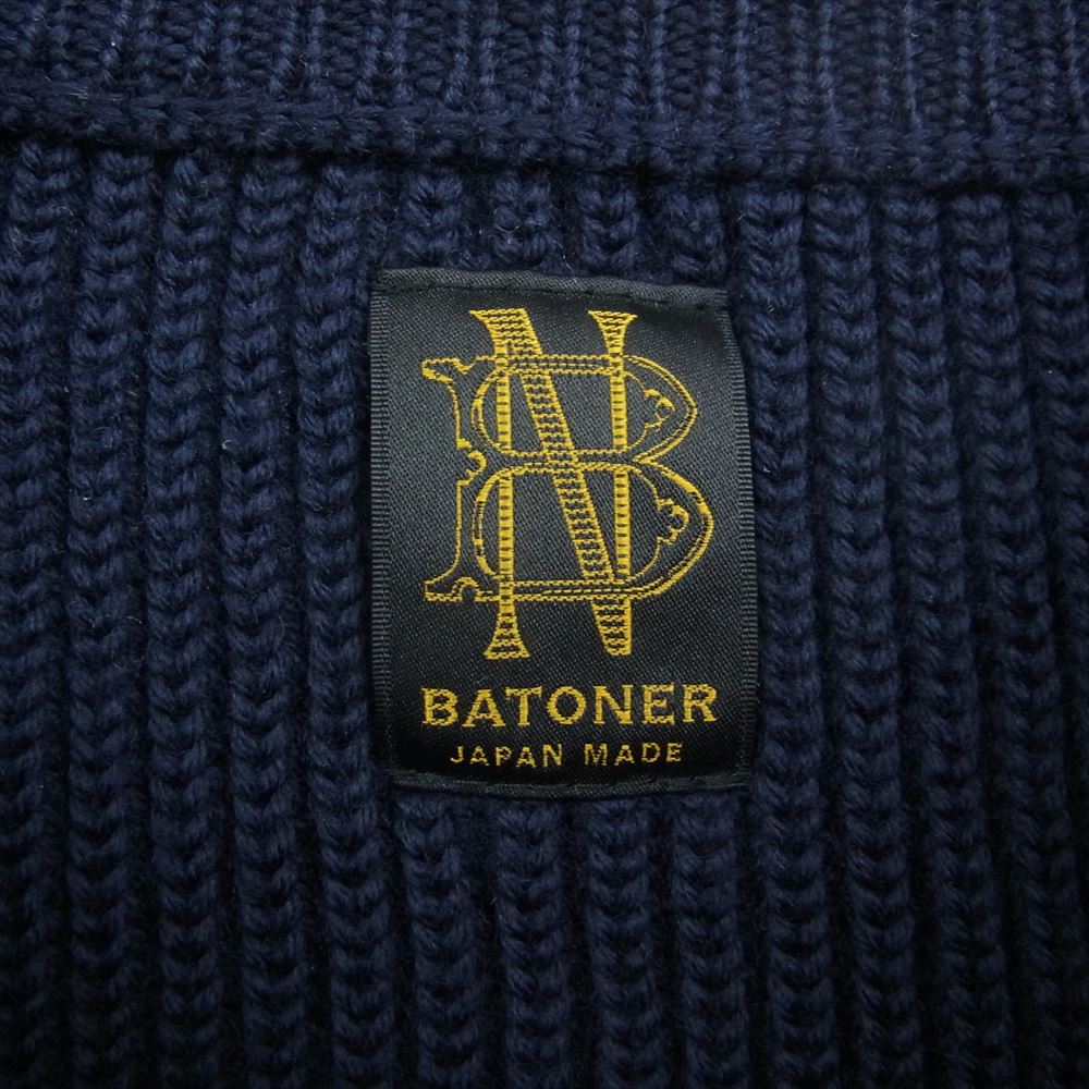 バトナー BN-19FM-026 RIB CREW NECK リブ クルーネック ニット セーター ネイビー系 3【中古】
