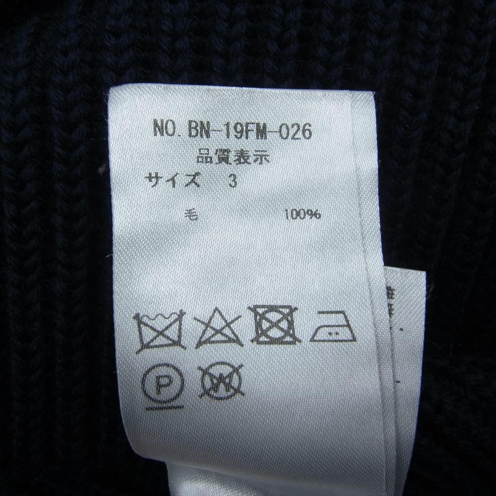 バトナー BN-19FM-026 RIB CREW NECK リブ クルーネック ニット セーター ネイビー系 3【中古】