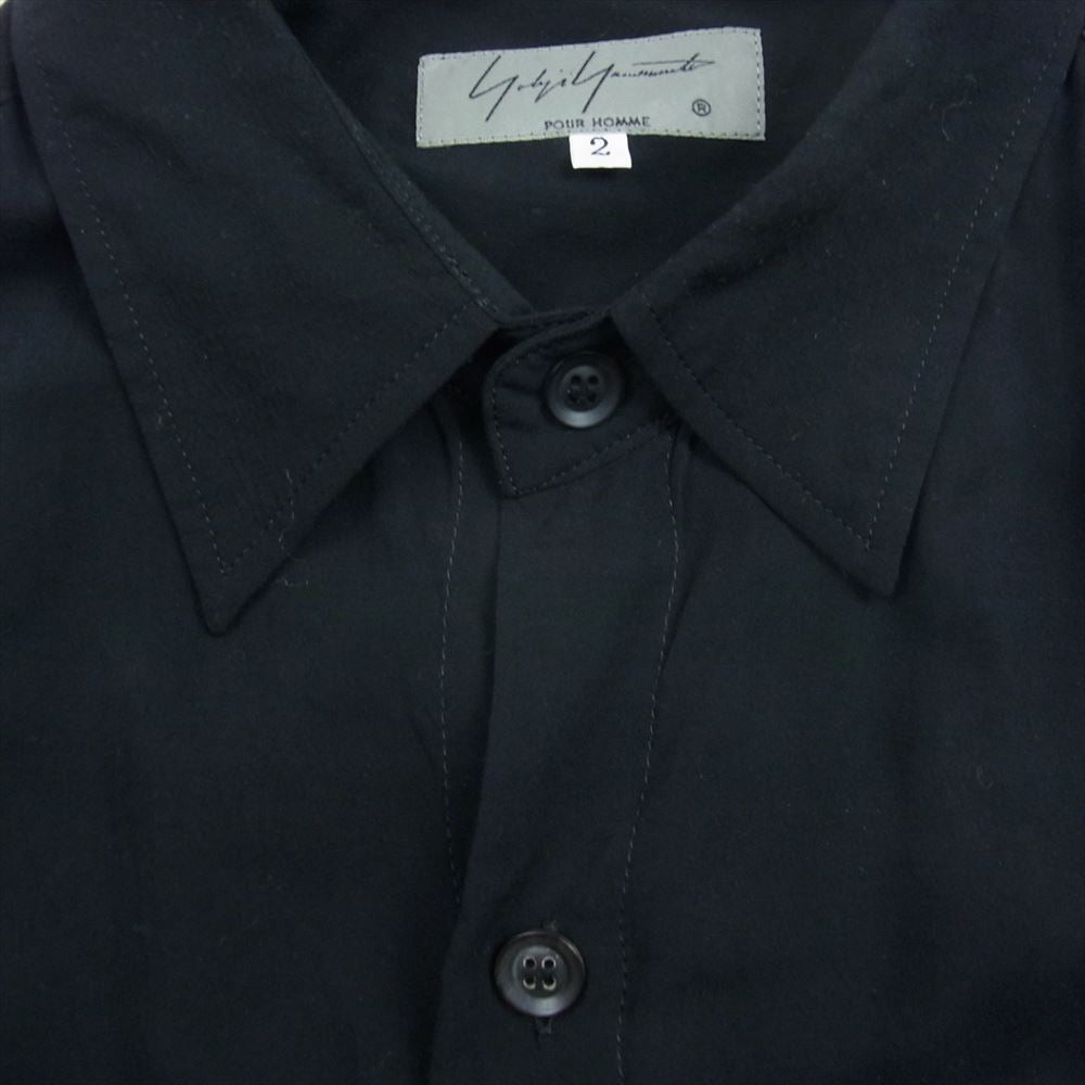 Yohji Yamamoto POUR HOMME ヨウジヤマモトプールオム 20SS HN-B09-201 レーヨン ロング シャツ ブラック系 2【中古】