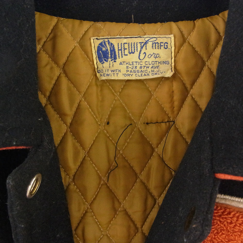 ヒューイット 袖レザー スタジャン スタジアム アワード ジャケット ブラック系【中古】