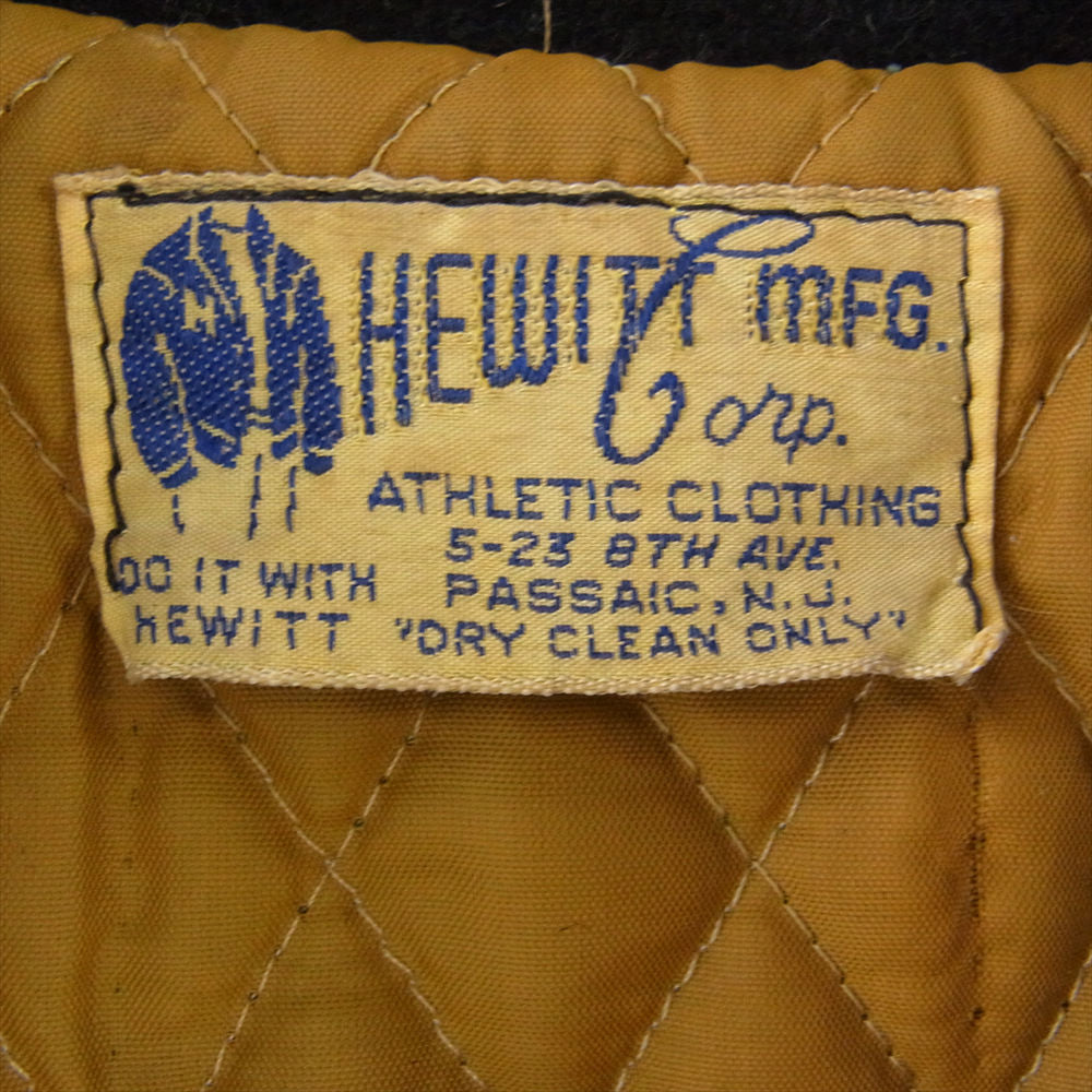 ヒューイット 袖レザー スタジャン スタジアム アワード ジャケット ブラック系【中古】