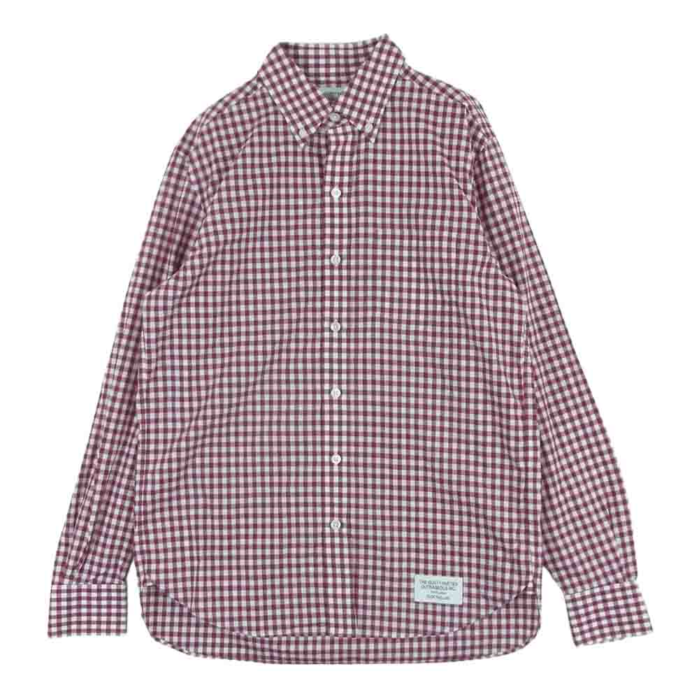 WACKO MARIA ワコマリア 15SS-TM-07-10 PIN OX GINGHAM CHECK BD SHIRT ギンガム チェック ボタン ダウン 長袖 シャツ レッド系 ホワイト系 M【中古】