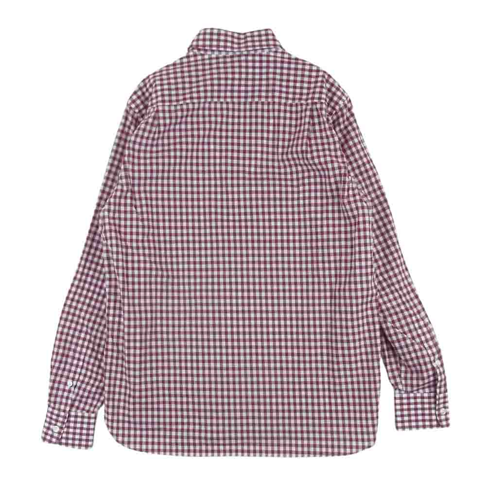 WACKO MARIA ワコマリア 15SS-TM-07-10 PIN OX GINGHAM CHECK BD SHIRT ギンガム チェック ボタン ダウン 長袖 シャツ レッド系 ホワイト系 M【中古】
