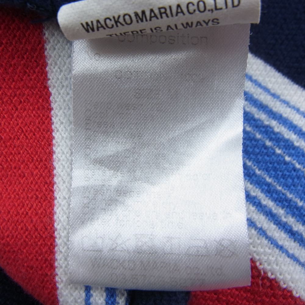 WACKO MARIA ワコマリア 鹿の子 ボーダー Tシャツ 半袖 カットソー  マルチカラー系 M【中古】