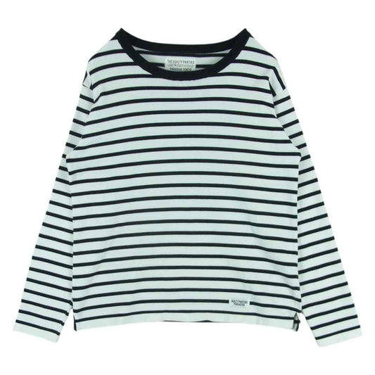 WACKO MARIA ワコマリア 17SS 17SS-WMK-KN10 コットン ボーダー 長袖 カットソー 日本製 ホワイト系 ブラック系 M【中古】