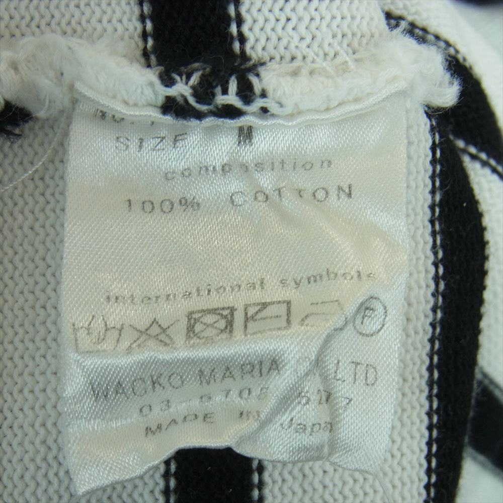 WACKO MARIA ワコマリア 17SS 17SS-WMK-KN10 コットン ボーダー 長袖 カットソー 日本製 ホワイト系 ブラック系 M【中古】