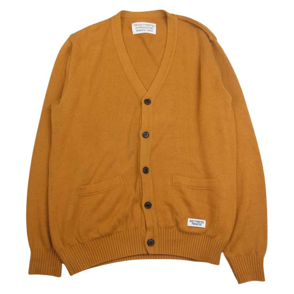 WACKO MARIA ワコマリア レーヨンシルク 混 コットン カーディガン  イエロー系 M【中古】