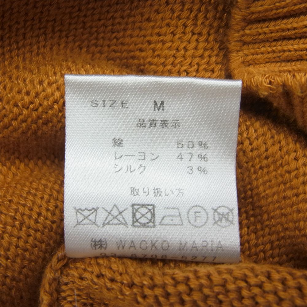 WACKO MARIA ワコマリア レーヨンシルク 混 コットン カーディガン  イエロー系 M【中古】