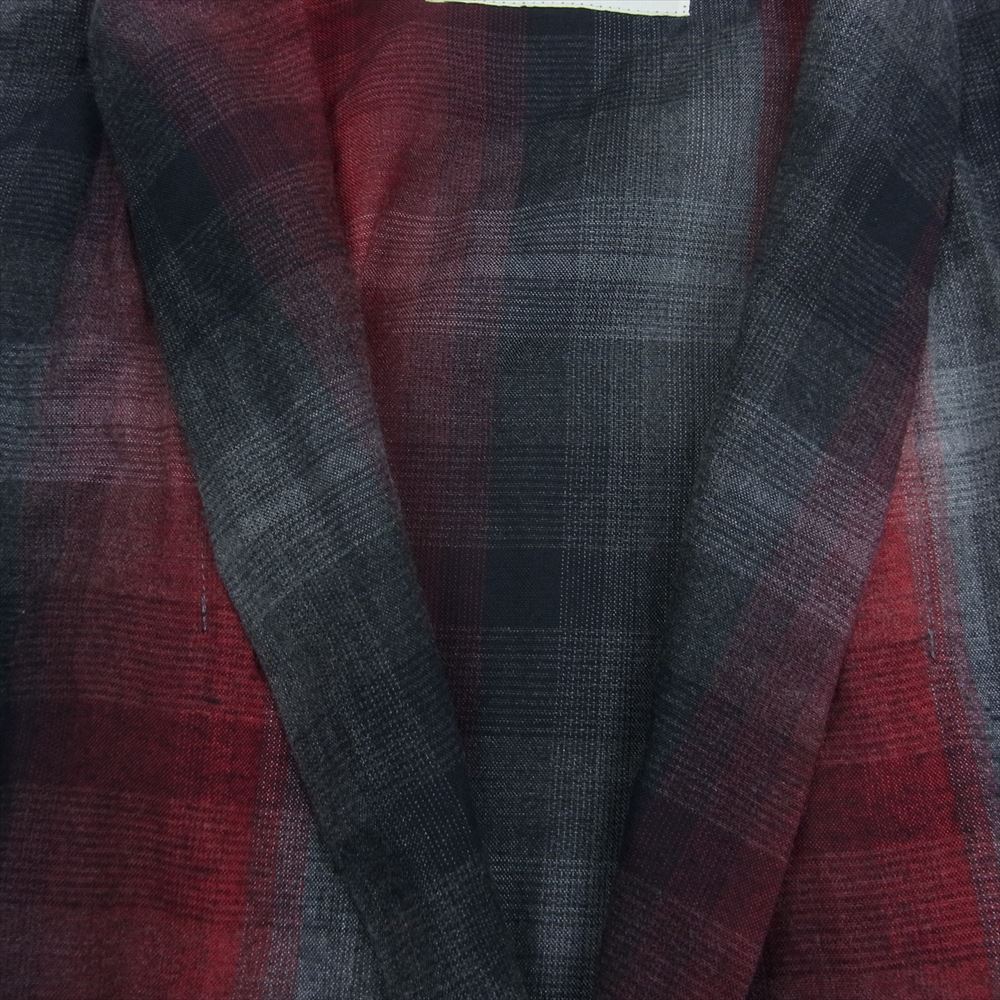 WACKO MARIA ワコマリア 19SS OMBRAY CHECK GOWN COAT オンブレ レーヨン ガウンコート レッド系 M【中古】
