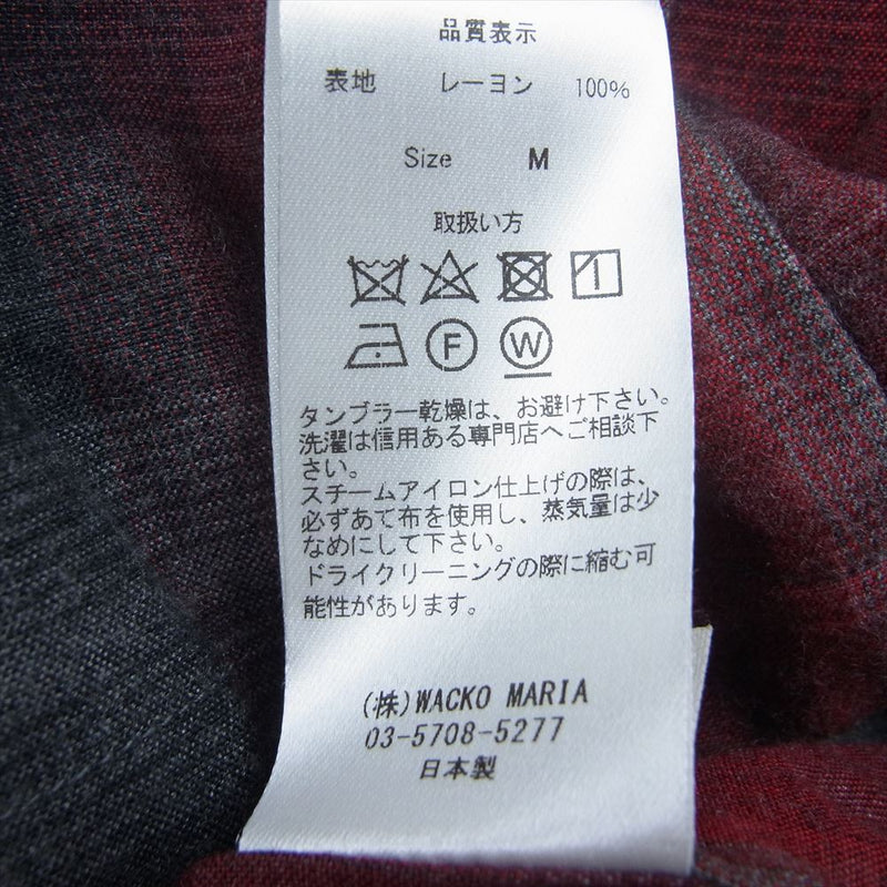 WACKO MARIA ワコマリア 19SS OMBRAY CHECK GOWN COAT オンブレ レーヨン ガウンコート レッド系 M【中古】