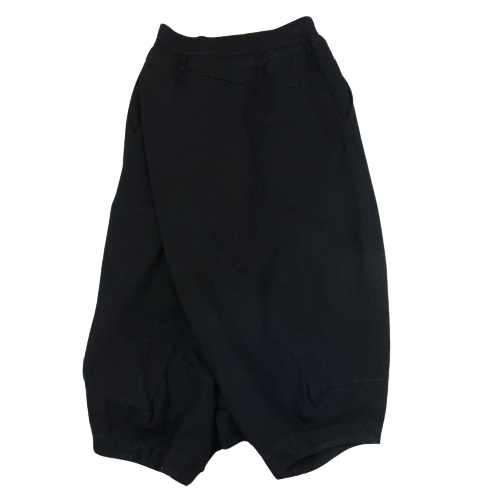 ユリウス 14AW 477PAM26-C Glitch ジオメトリック オーバークロッチ コットン スウェットパンツ ブラック系 1【中古】