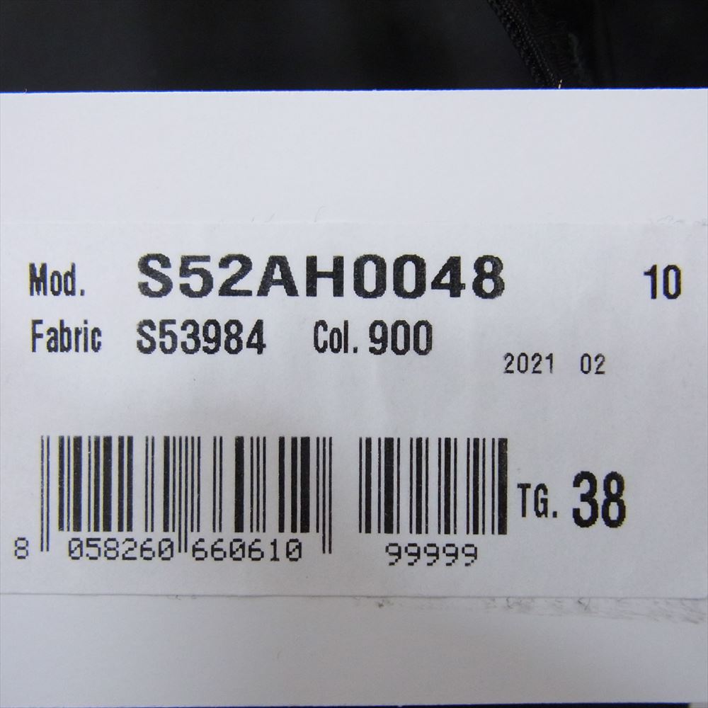 MAISON MARGIELA メゾンマルジェラ 21AW S52AH0048 MM6 エムエムシックス ロゴ刺? ピークドラペル アシンメトリー チェスターコート ブラック系 38【美品】【中古】