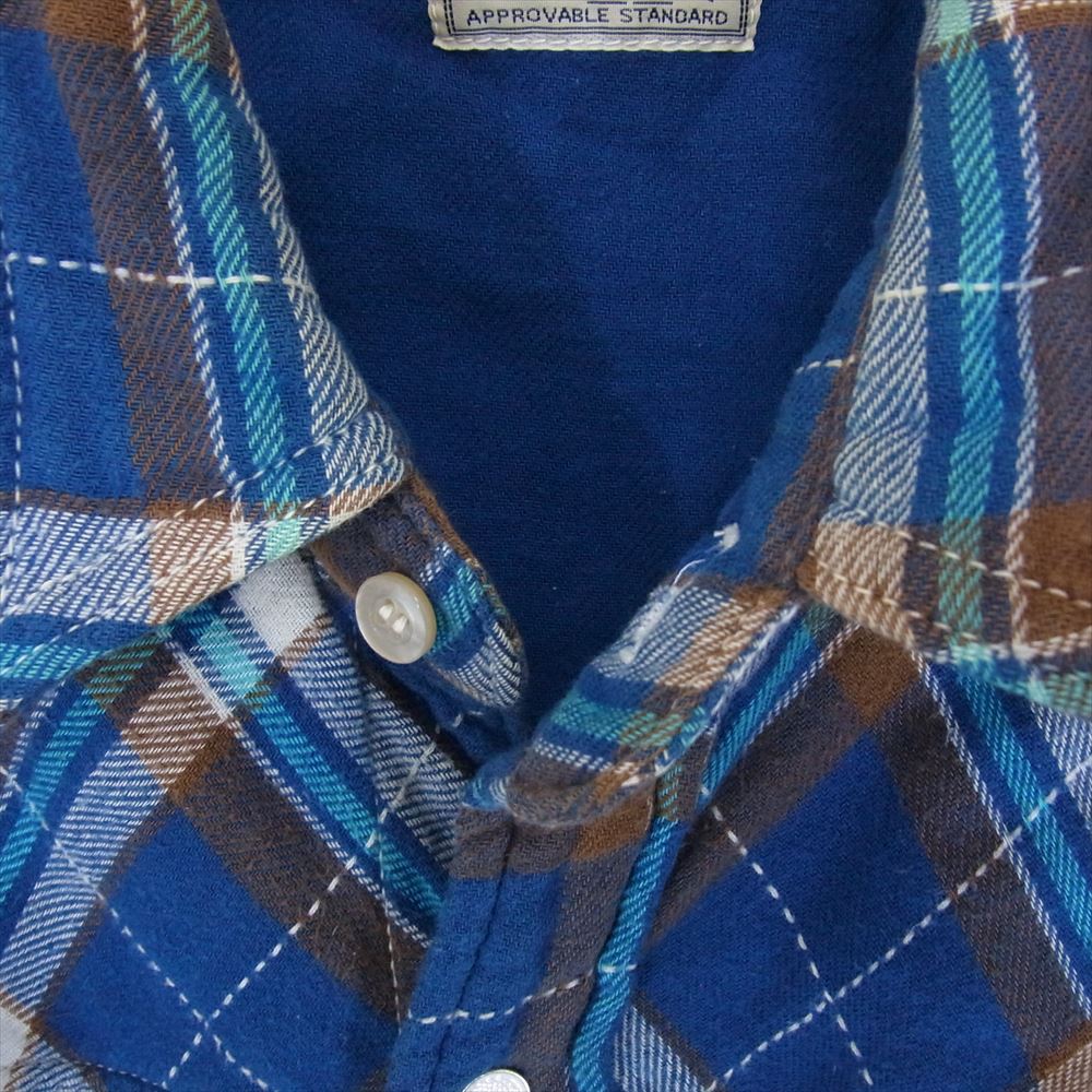 Pherrow's フェローズ チェック ネル 長袖 シャツ ブルー系 LG【中古】