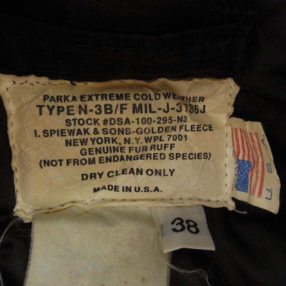 SPIEWAK スピーワック MIL-J-3786J USA製 N3-B ナイロンツイル 中綿 フライトジャケット モスグリーン系 38【中古】