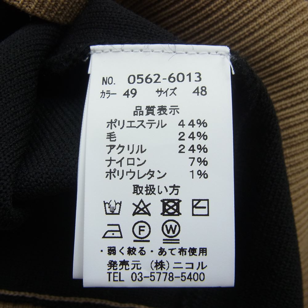monsieur NICOLE ムッシュニコル クルー ネック ニット ブラック系 48【美品】【中古】