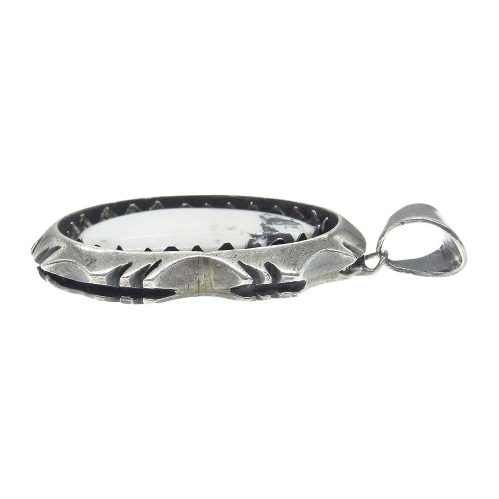 BIGHAND ビッグハンド No6694 Silver Neckless Stoneストーン ネックレス 石付き ペンダント ネックレス シルバー系 ホワイト系【中古】