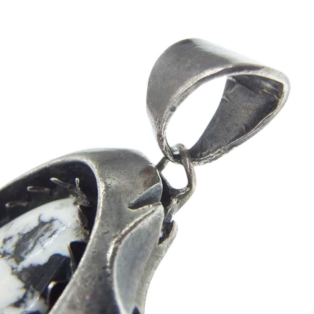 BIGHAND ビッグハンド No6694 Silver Neckless Stoneストーン ネックレス 石付き ペンダント ネックレス シルバー系 ホワイト系【中古】