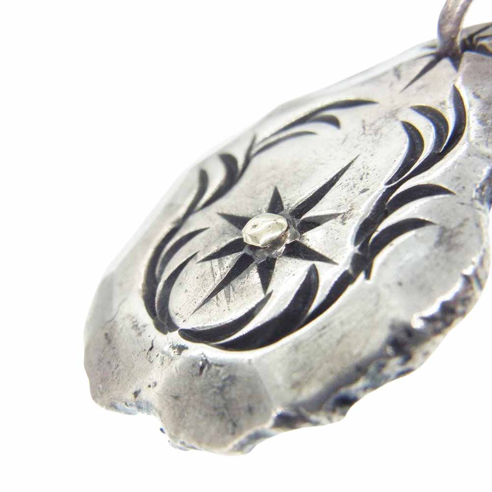 BIGHAND ビッグハンド No6699 Silver Neckless Sun サン 太陽 シルバー 唐草 アラベスク スタンプワーク タタキ たたき プレート ペンダント ネックレス シルバー系【中古】