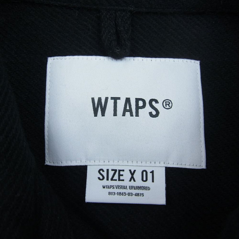 WTAPS ダブルタップス 23AW 232TQDT-SHM03 DECK 02 LS COTTON.TWILL コットンツイル ワークシャツ ジャケット ブラック系 01【中古】