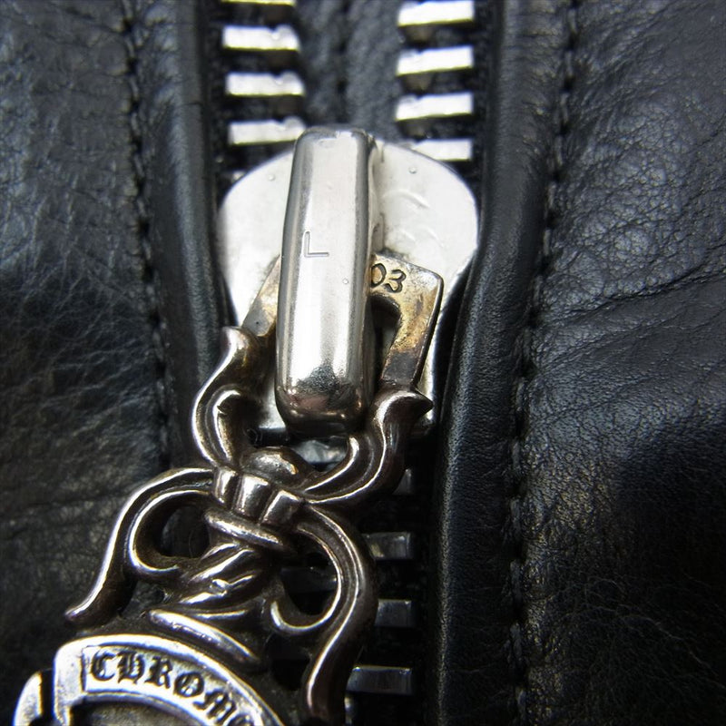 CHROME HEARTS クロムハーツ（原本無） 2255-304-5357 国内正規品 PERFECT PANOSH LTHR パーフェクト 3ダガージップ 3クロスボールジップ カウレザー シングルライダース ジャケット ブラック系 M【中古】