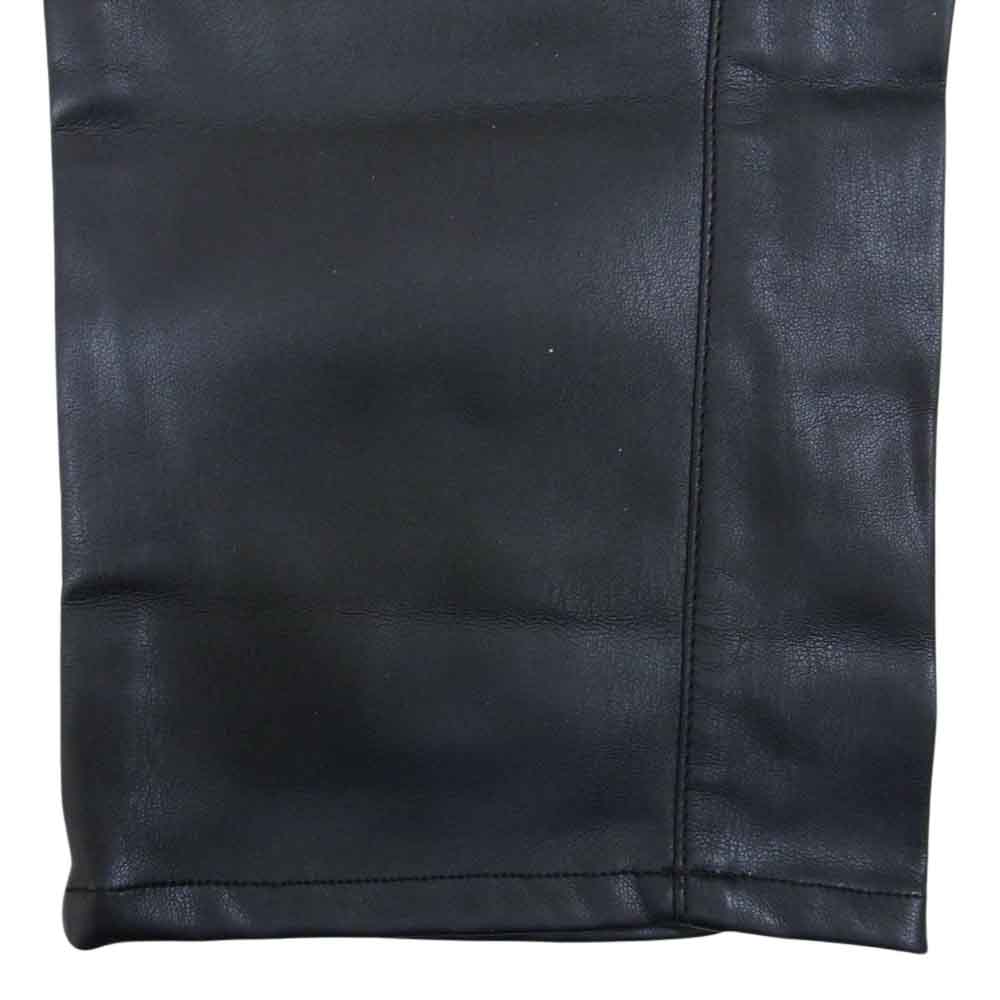 FranCisT_MOR.K.S. フランシストモークス MC2845 3Mix Eco Leather Croco Embossed Mole Knit Hybrid Sarouel Pants クロコ型押しポケット フェイクレザー サルエル イージーパンツ ブラック系 2【中古】