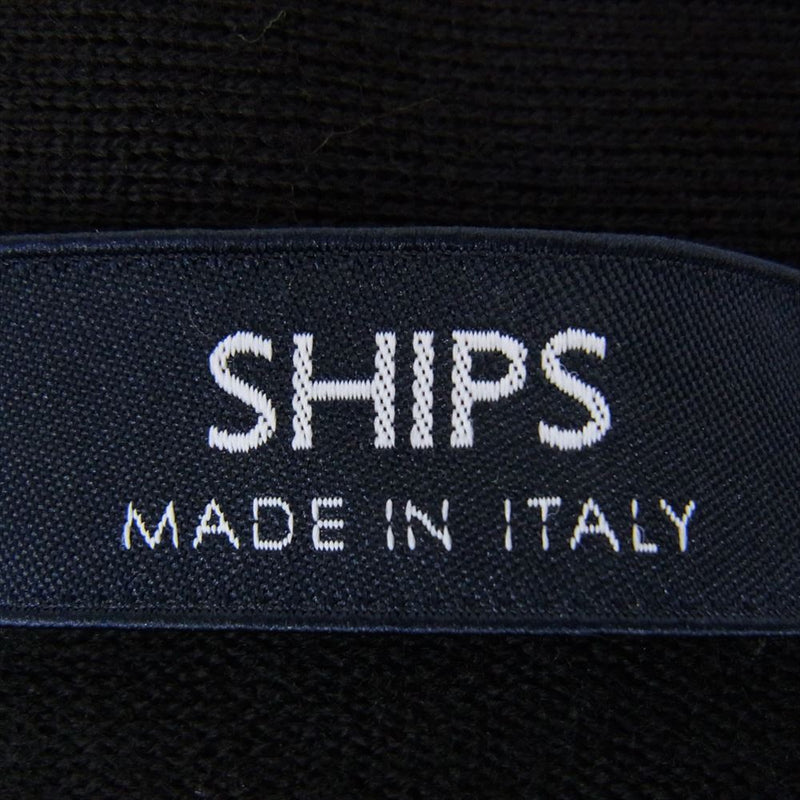SHIPS シップス イタリア製 ニット カーディガン ブラック系 48【中古】