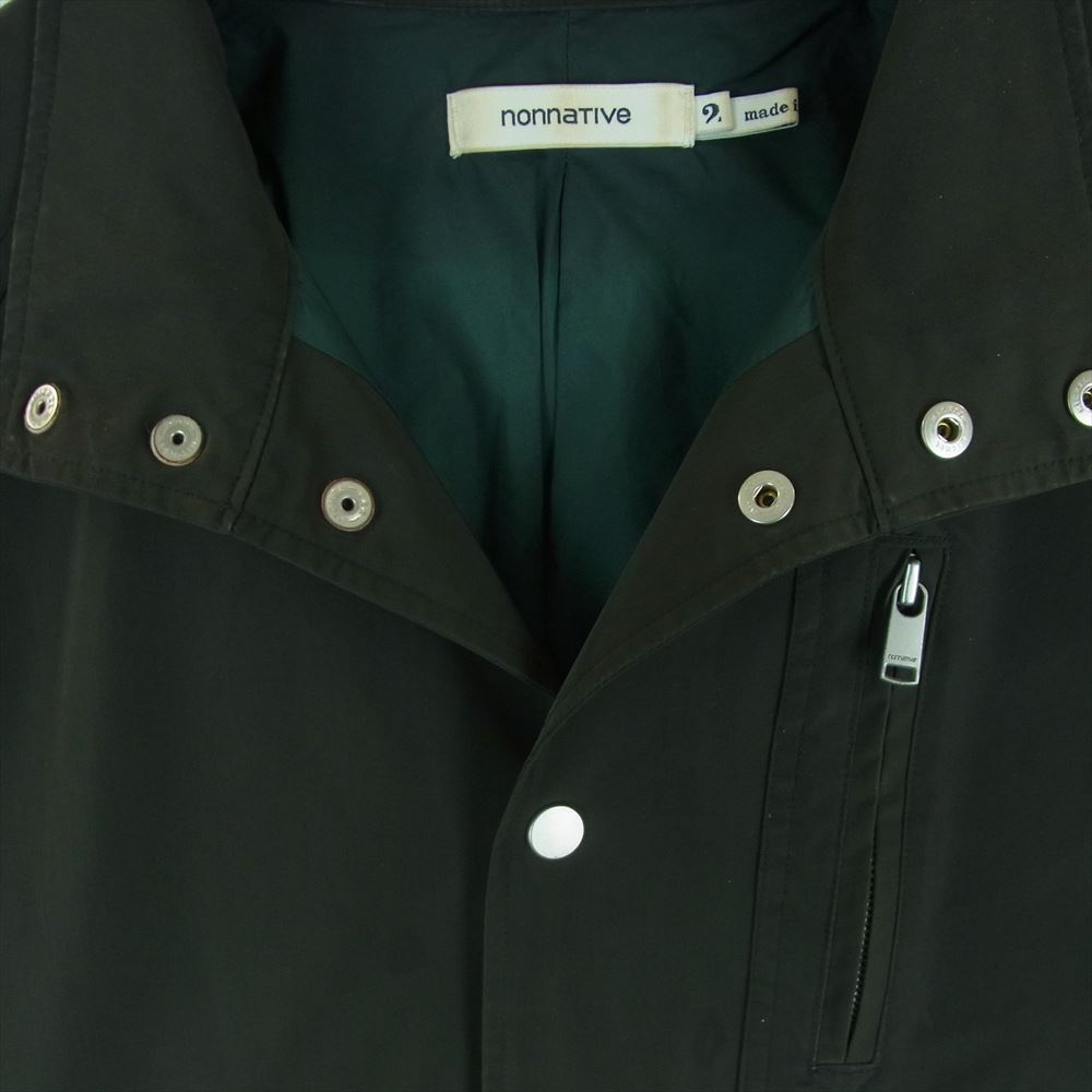 nonnative ノンネイティブ 17SS NN-J3117 COACH JACKET POLY TWILL STRETCH DICROS SOLO ツイル ストレッチ コーチ ジャケット モスグリーン系 ダークグリーン系 2【中古】